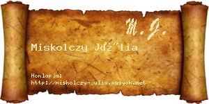 Miskolczy Júlia névjegykártya