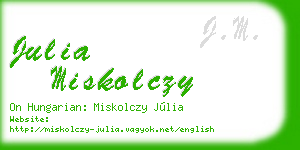 julia miskolczy business card